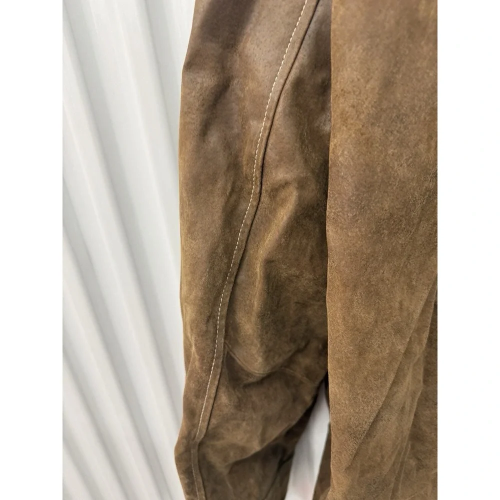 Vintage Luis Alvear Barcelona Genuine Leather Jacket Mens XL Lightweight‎ Brown